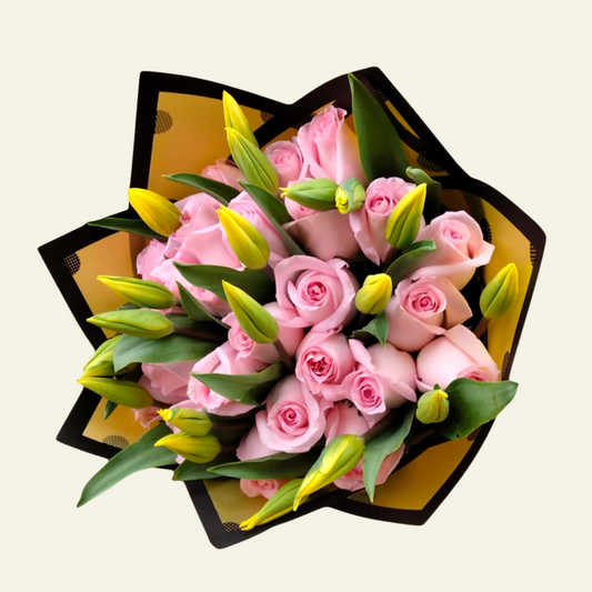 Ramo de 10 Tulipanes + Rosas